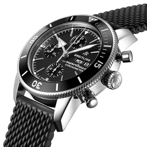 breitling superocean heritage ii chronograph automatic black dial men's watch|breitling superocean chronograph.